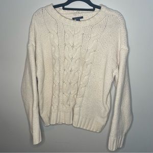American Eagle Knit Sweater Cream sz L